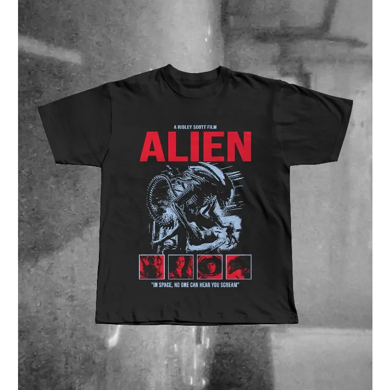 Alien Movie T-shirt, Ridley Scott Sci-fi Horror T-shirt for Women, Summer New Retro Street Casual Fashion Unisex