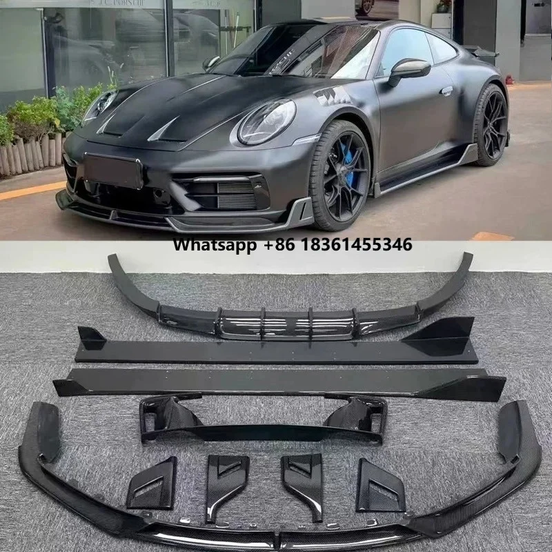 Carbon Fiber DA Style Front Lip Rear Bumper Diffuser Side Skirts Car Body Kit