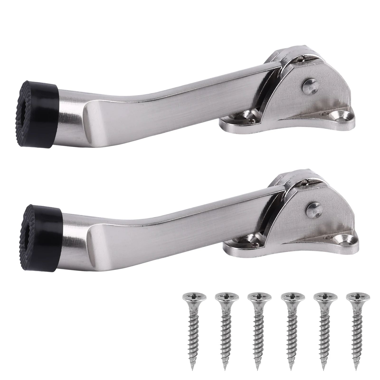 

2 Pcs Zinc Alloy Doorstops Horseshoe Design Rubber Buffer Anti Collision Wall Mount Door Holder Silver Black Options