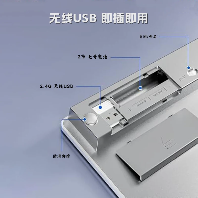 JOMAA ثنائي الوضع سماعة لاسلكية تعمل بالبلوتوث لوحة المفاتيح الرقمية USB لوحة المفاتيح الصغيرة + آلة حاسبة 2 في 1 كتم زر مكتب البنك المحاسبة #3
