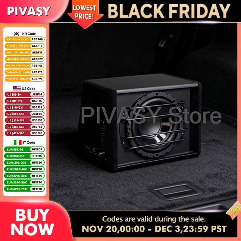 800W Active Subwoofer 12V Car Sound Box 10inch Super Bass Audio 4ohm Loud Speaker 89dB Sound System For Truck Car Modification