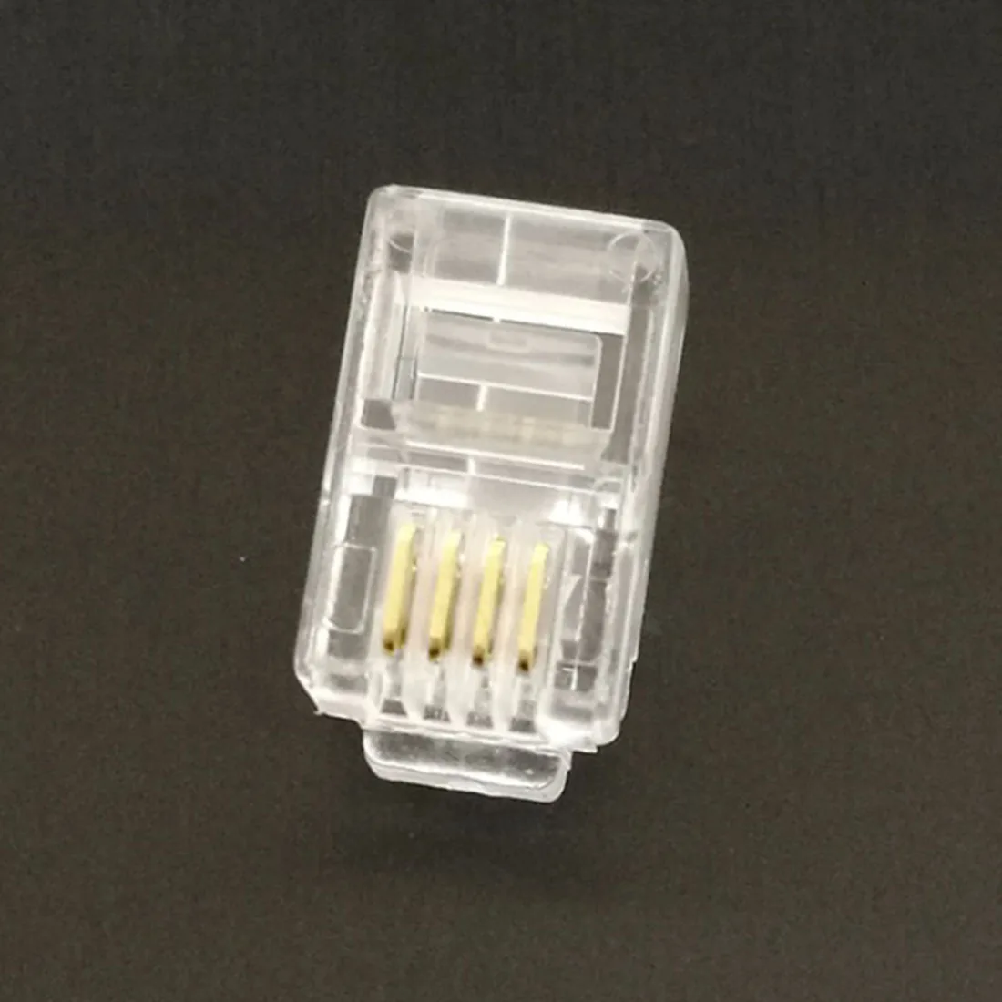 100pcs  RJ11 4P4C Telephone Connector RJ-11 4 Cores Connector