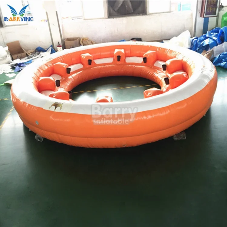 Manufacture inflatable water floating sofa toys ,Inflatable Water Floating Island Lounge for 10 people