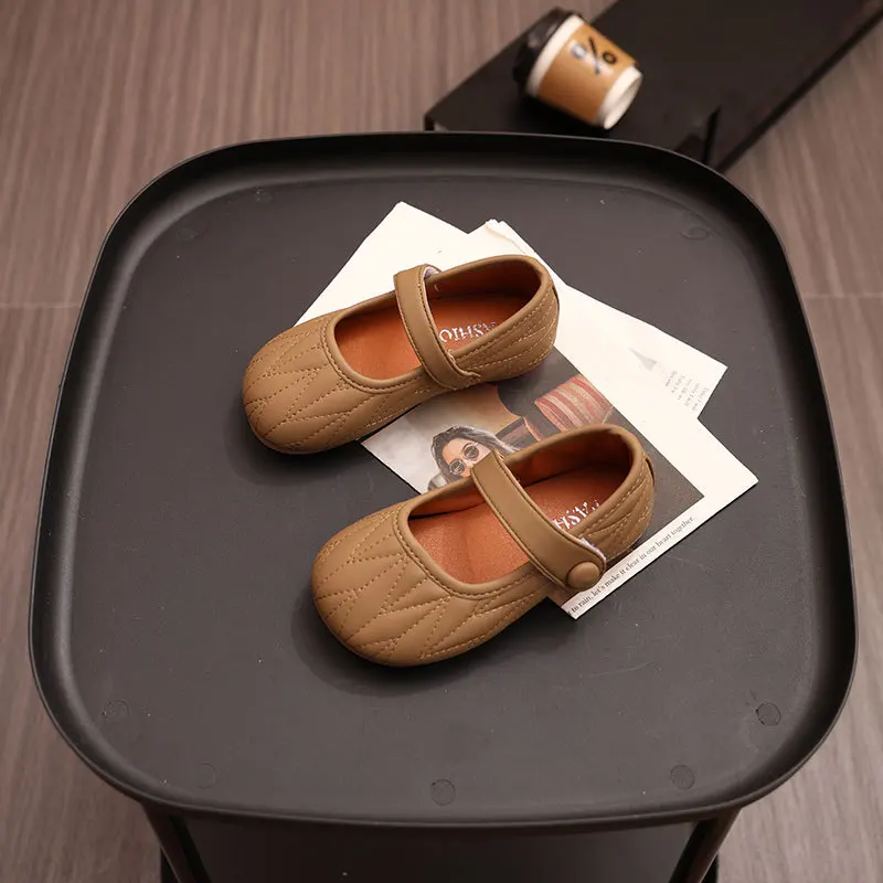 New Autumn Children Simple Solid Color Princess Shoes Baby Daily Casual Shoes Kids Soft Sole Flat Loafers Girls Mary Jane Shoes