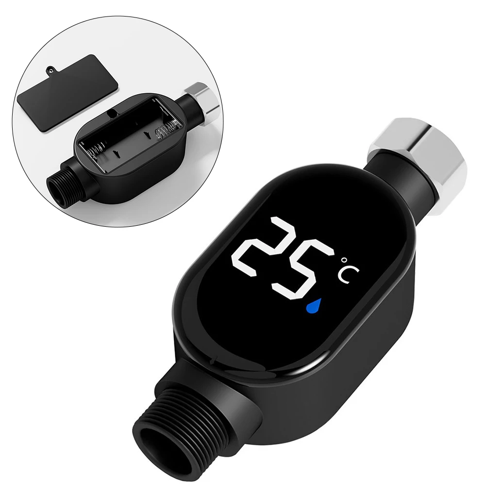 Shower Thermometer Waterproof Smart Temperature Digital Display Faucet Bath Thermometer With Color Coded Indicator