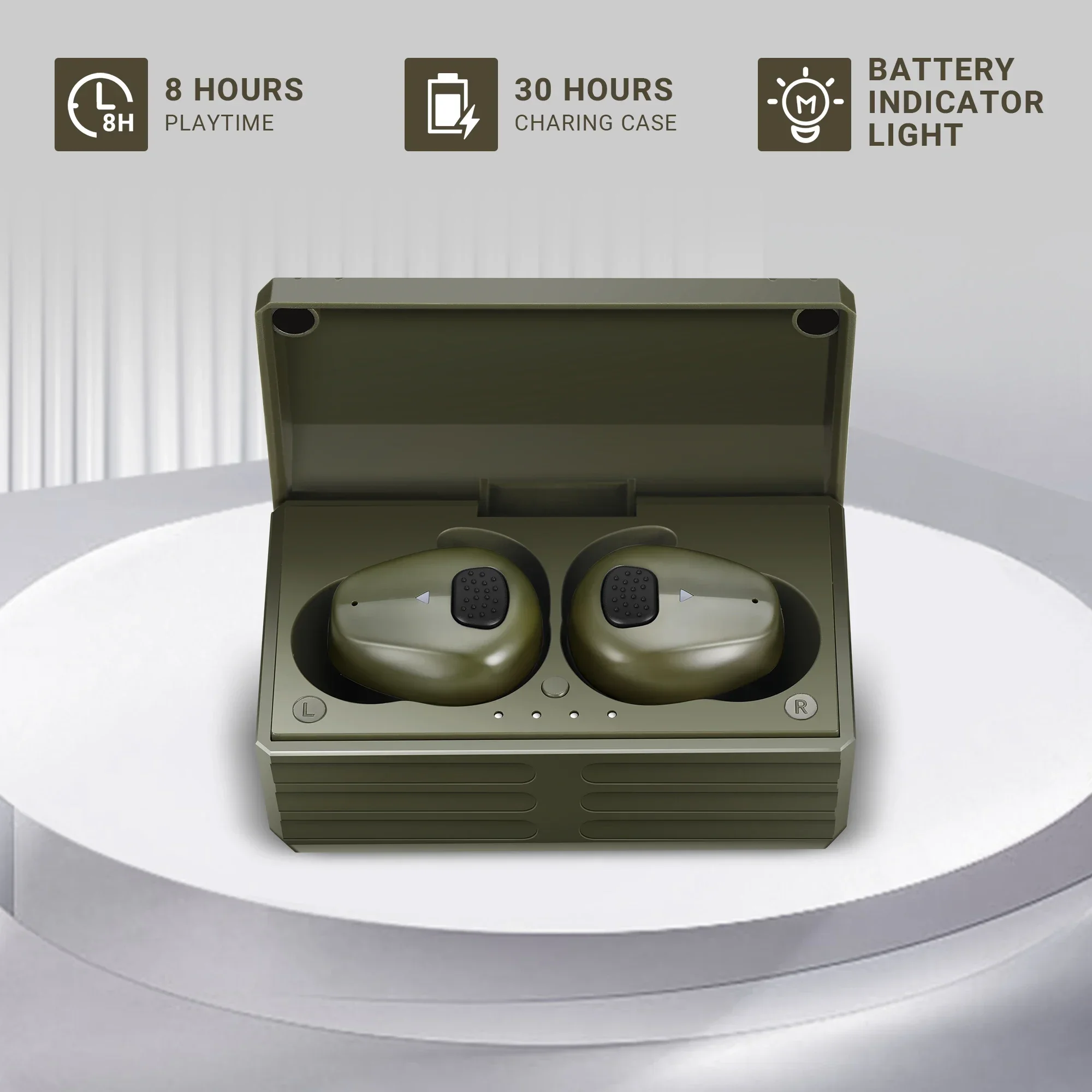 Electronic Shooting Ear Protection , Hearing Protection Ear Plugs with Ambient Sound Amplification for Shooting Range, Gun Range