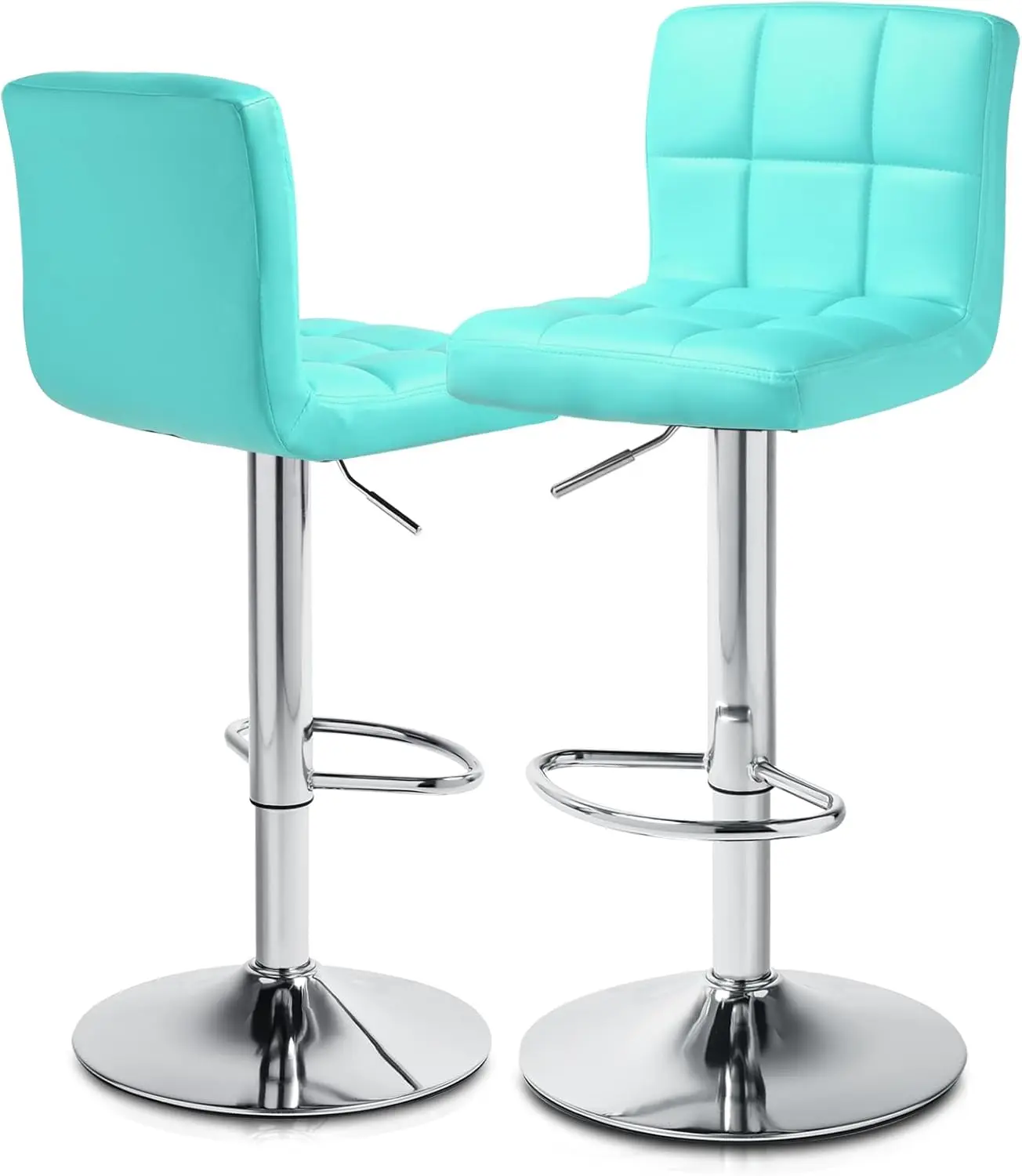 

Adjustable Bar Stools Set Of 2 Pu Leather Swivel Counter Height Modern Square Island Barstool With Ba For Kitchen Counter
