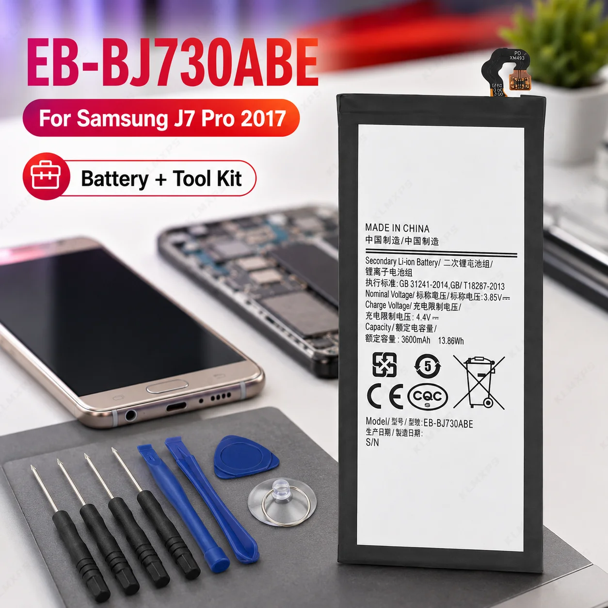 EB-BJ730ABE 3600mAh Replacement Battery For Samsung Galaxy J7 Pro 2017 SM-J730 J730F J730G J730DS Mobile Phone Batteries view 5