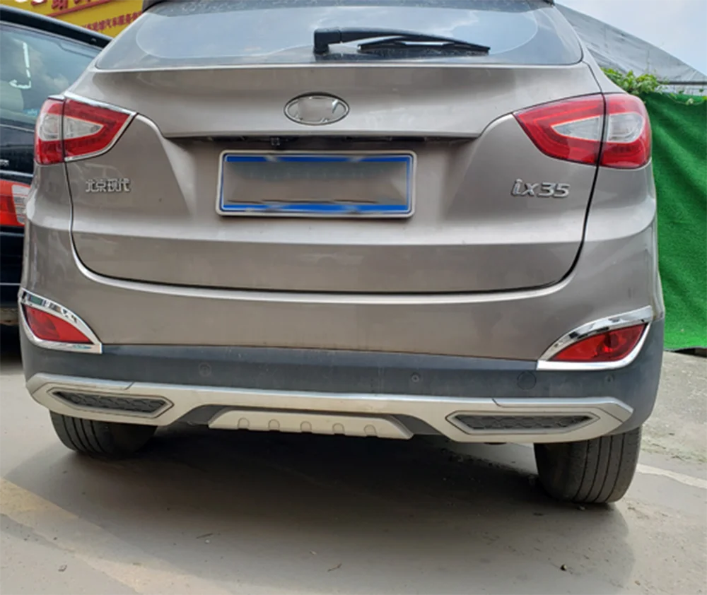 2010 to 2016 For Hyundai ix35 ABS Chrome Car Rear Bumper Fog Light Trims Cover Tail Fog Lamp Decorative Cover Frame