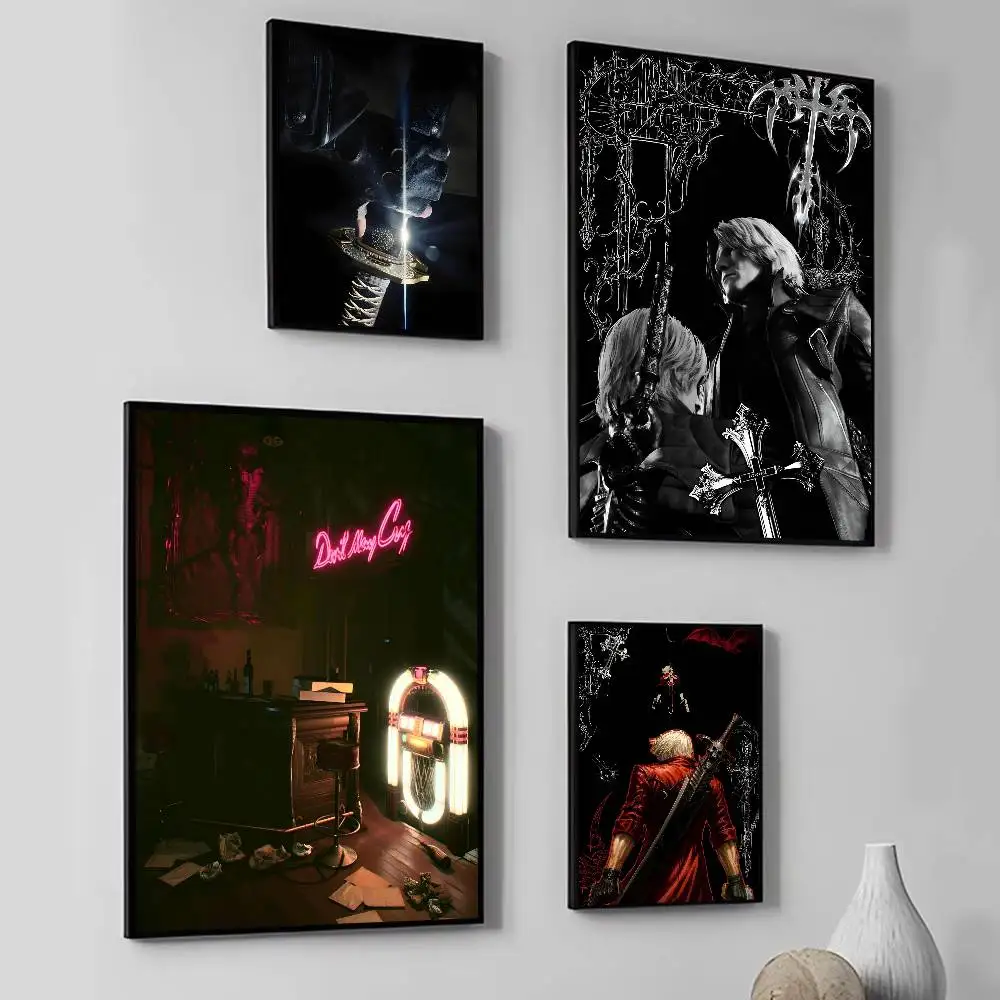 Anime Game D-Devil M-May Cry-S Posters Fancy Wall Sticker for Living Room Bar Decoration Wall Decor
