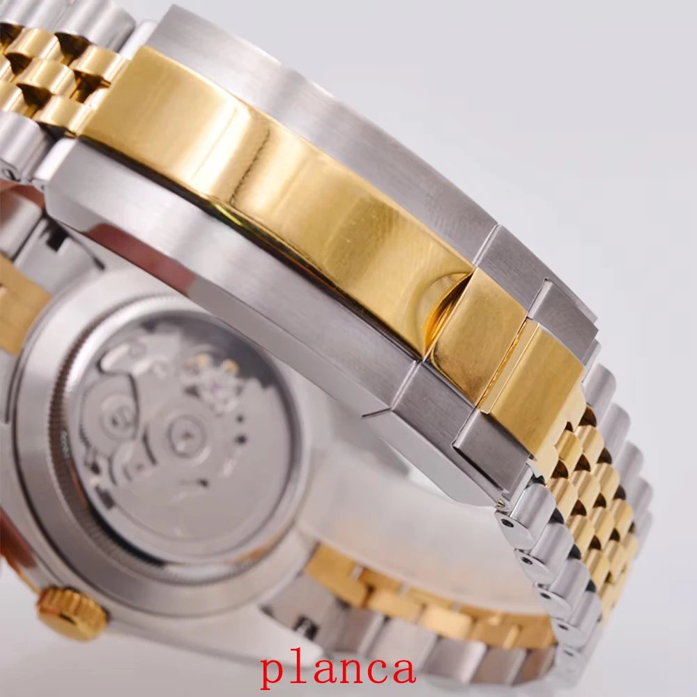 Orologio da uomo 36mm/39mm NH35 automatico quadrante in oro rosa vetro zaffiro 100m impermeabile