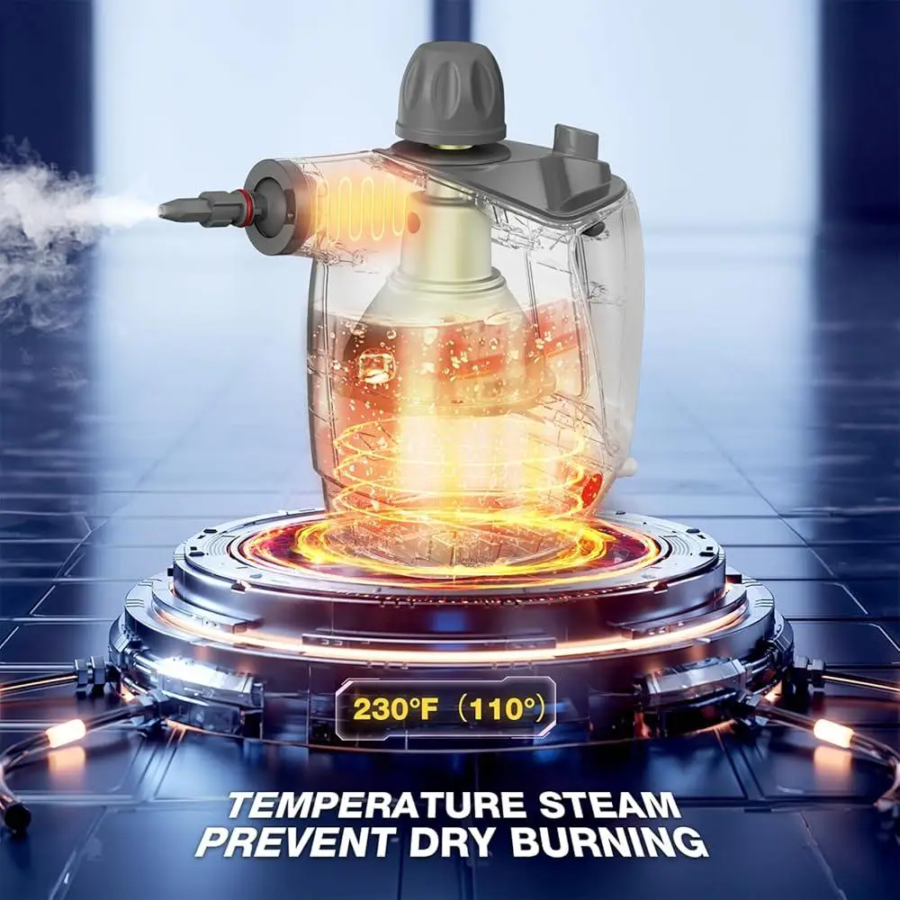 Handheld Steam Cleaner 16PCS Accessories Safety Lock 500ML Natural Steam Cleaning High Pressure Automatic and Manual Options