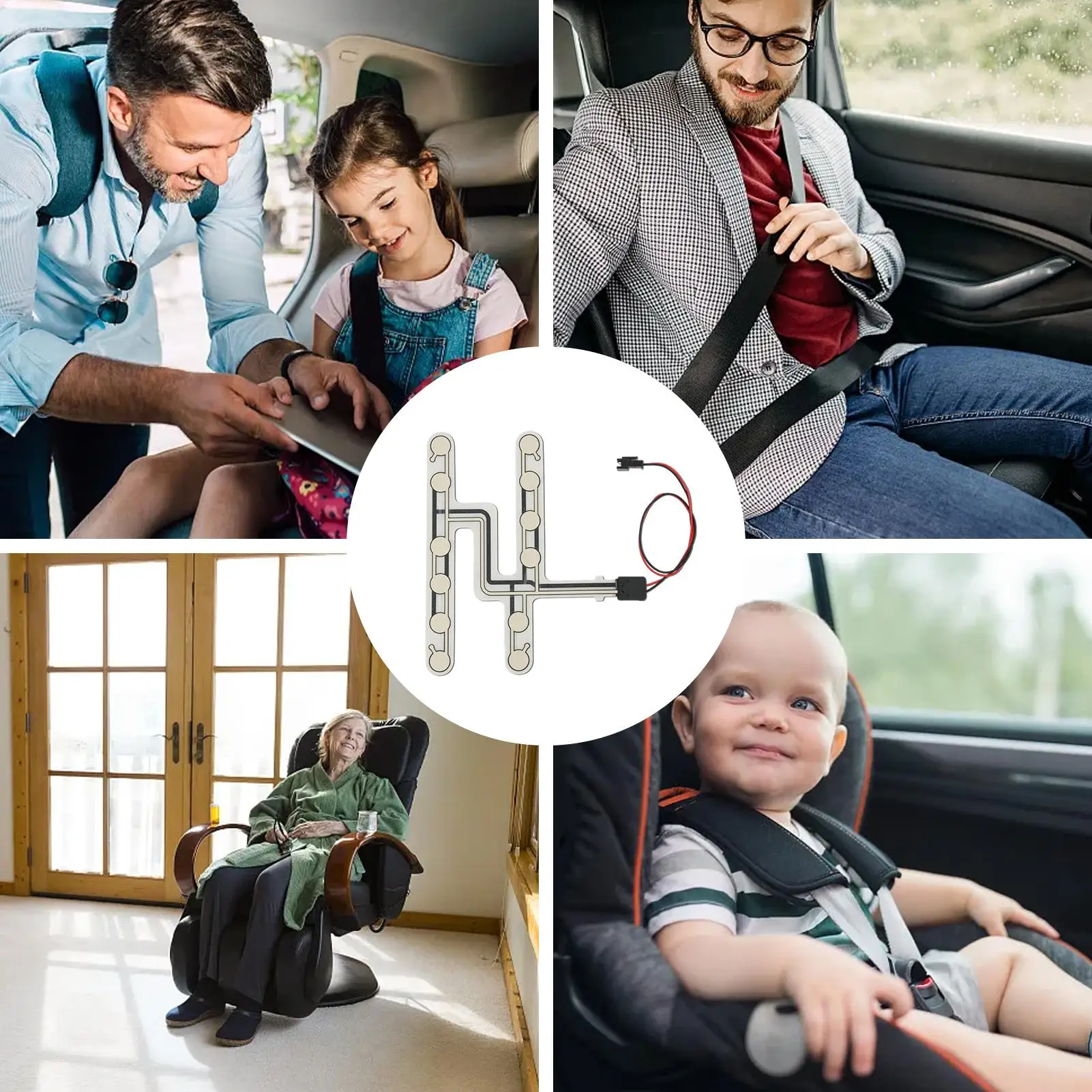 Car Seat Pressure Sensor Universal Car Seat Pressure Sensor Safety Belt Pressure Sensor Seated Type Occupied Alarm Pad