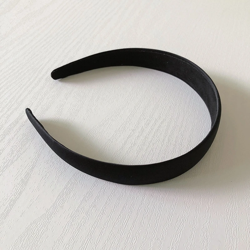 2 stücke 15/20/25/30/40mm schwarz einfache Stirnband Schmuck DIY Satin Stoff Stirnband halbfertige hand gefertigte Material Haarschmuck – Detail 8