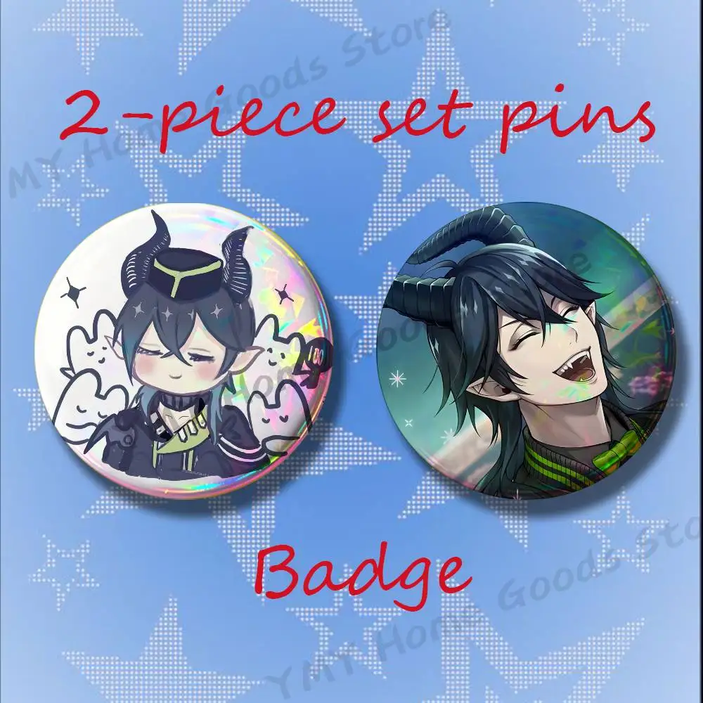 Anime Malleus D-Draconia Game Brooches for Backpack Accessories 25 32 44 58 75mm Round 2-piece set Free Mix
