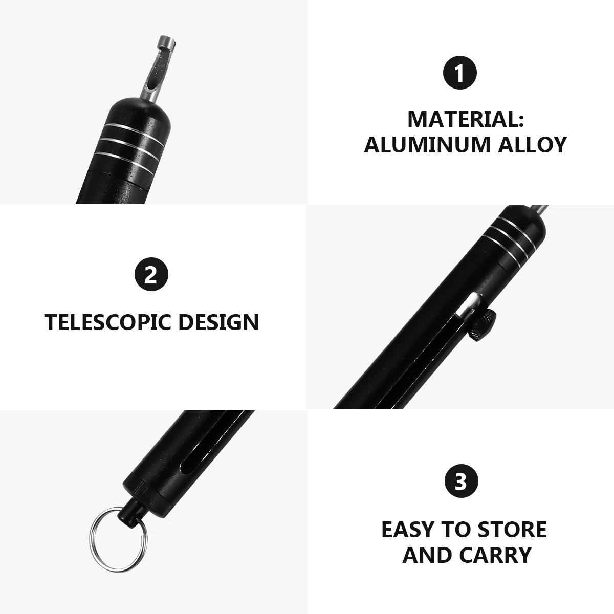 

1Pc Durable Aluminum Hook Disgorger Fishing Tool Not Easy To Break Or Deform Practical Fishing Equipment Bait Detacher