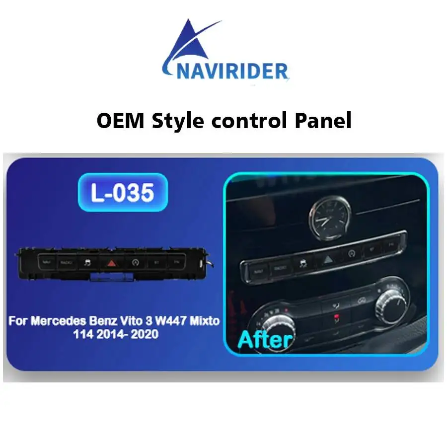 OEM Style Control Panel Emergency Light Button Console Button For Benz Vito W447 2014-2021 After Market Android Screen