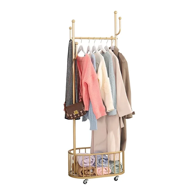 Wholesale Cheap Wooden Coat Rack Clothes Storage Stand Metal Clothes Hanger Coat Cap Rack with Wheels