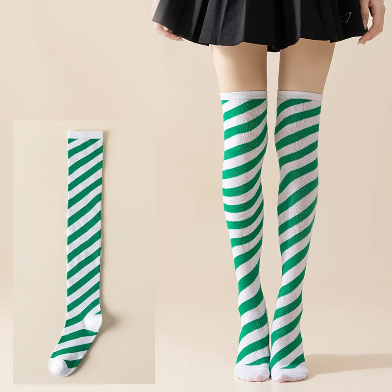 Preppy Style Slim Over Knee Long Socks For Women Christmas Colorful Multi Styles High Tube Socks Versatile Holiday Daily Legwear