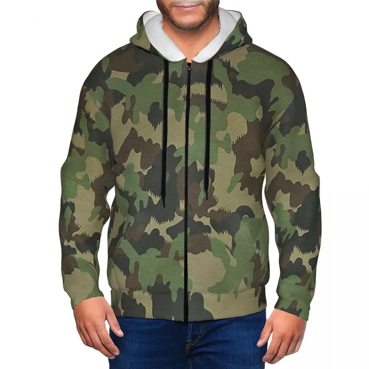 TAZ 90 Swiss Camo Military Tactical Gear Army Camouflage Zipper Hoodie Autumn Winter Men's Women's Sweatshirt Long Sleeve Tops