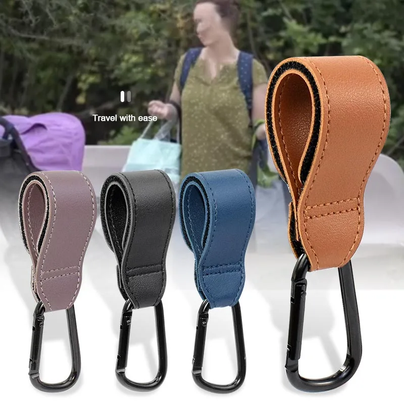 

Pram 30KG Load Bearing Hook PU Leather Baby Bag Stroller Hook Pram Rotate 360 Degree Rotatable Cart Organizer Stroller