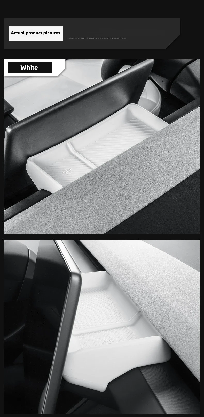 Für Tesla Model 3 Y YL Juniper Highland 2025 2026 Armaturenbrett-Aufbewahrungsbox Zentraler Bildschirm-Organizer Hintere Ablage ETC Taschentuchhalter – Detail 11