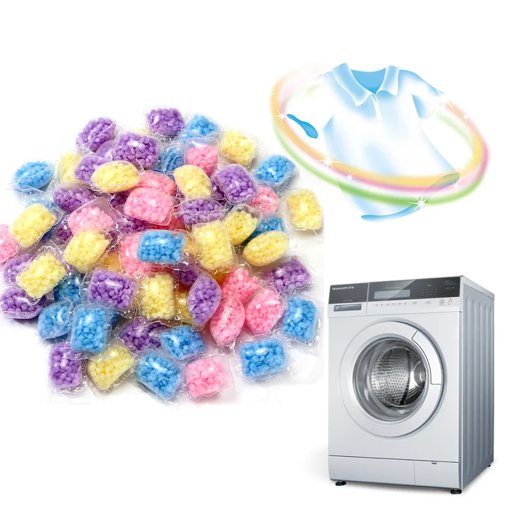 100PCS/SET Laundry Fragrance Beads Granule Water Soluble Softener Pods Laundry Scent Booster Aroma Boosting Clothes Aromatherapy