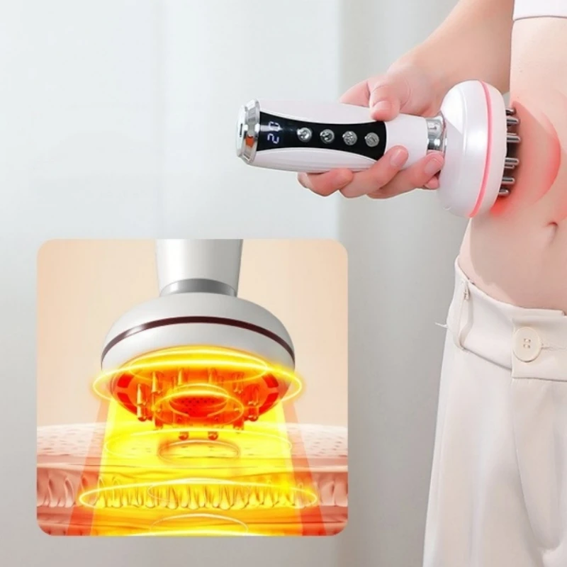 

Electric Microcurrent Meridian Brush Body Massager with GuaSha Red Light Hot Compress Scraping Feature for Lymphatic Drainage An