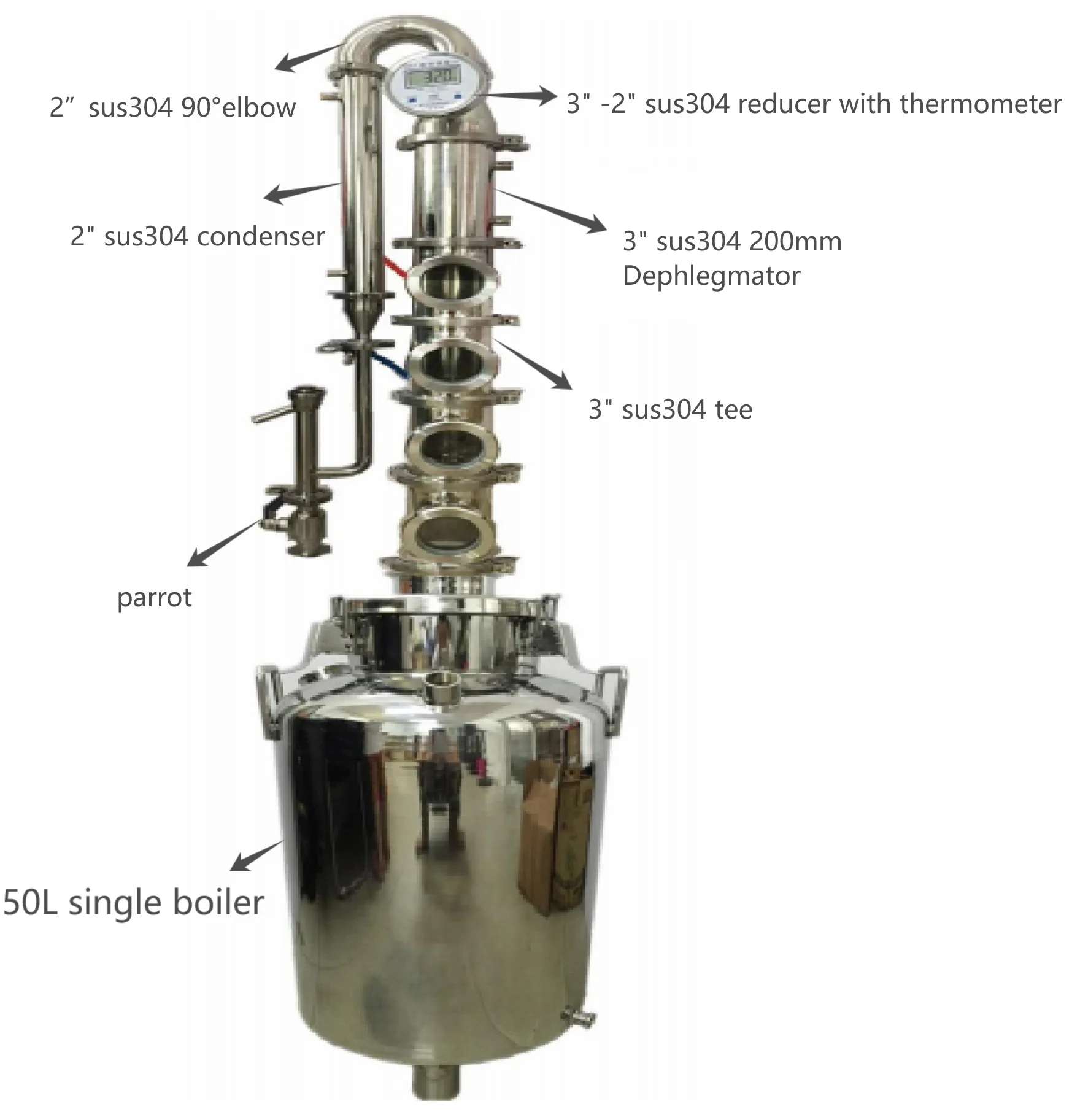 Towin 50L Distillation Equipment/Whiskey/rum/sus304 Still/Brandy Brewing Equipment