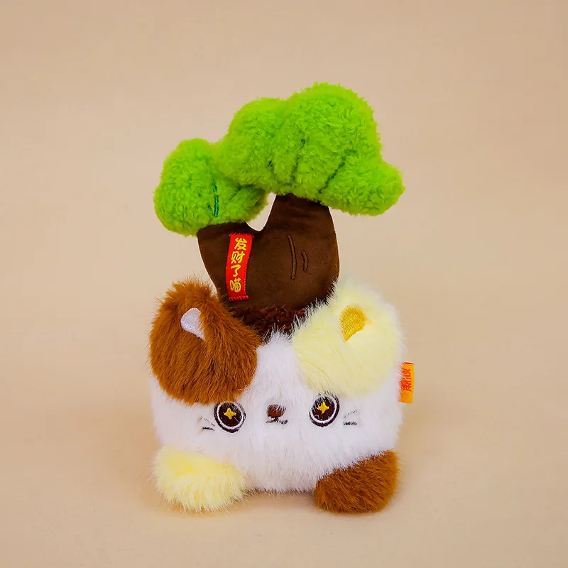 18cm Nowa Urocza Pluszowa Zabawka Kot w Doniczce Symulacja Wypchanej Maskotki Ozdoby Kreskówkowy Kot Kaktus Dekoracja Domu Prezent Zabawka dla Dzieci