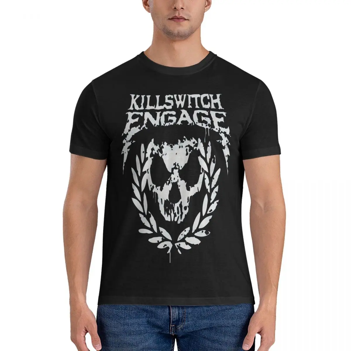 Kaus band ร็อคผู้ชาย killswitch เสื้อยืดปาร์ตี้ผ้าฝ้าย100% วินเทจแขนเสื้อแขนสั้นคอกลม