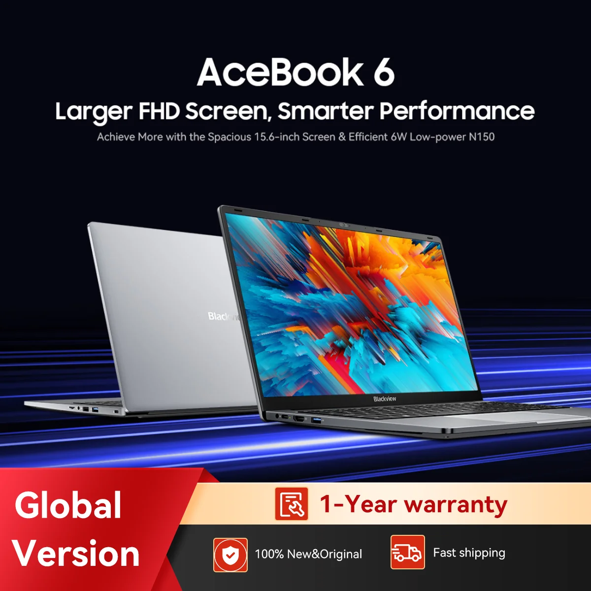 كمبيوتر محمول Blackview AceBook 6، كمبيوتر محمول لطلاب الأعمال، رباعي النواة N150، 16 جيجابايت DDR4 256 جيجابايت SSD، شاشة 15.6 بوصة FHD IPS #1