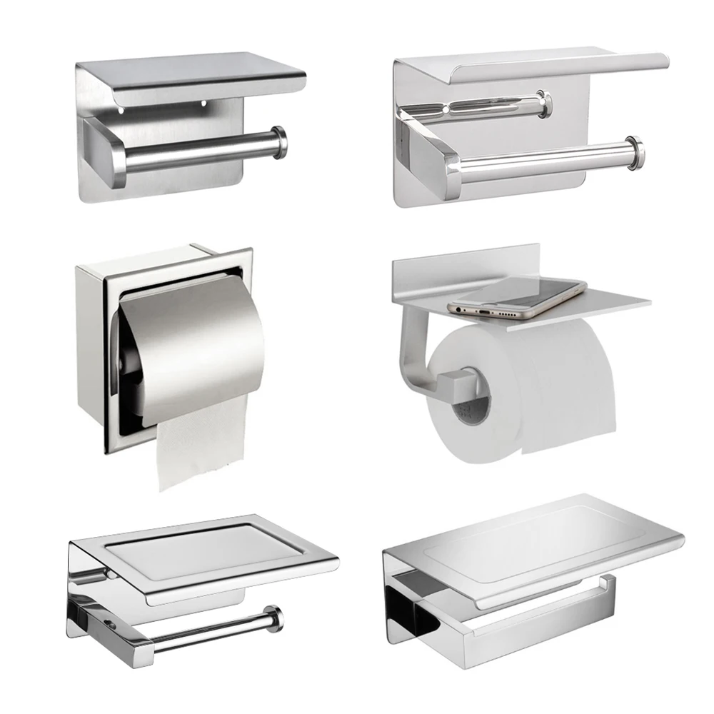 

Wall Tissue Holder Toilet Paper Mobile Phone Storage Expansion Rack Adhesive Industrial Toilet Paper Holder Shelf