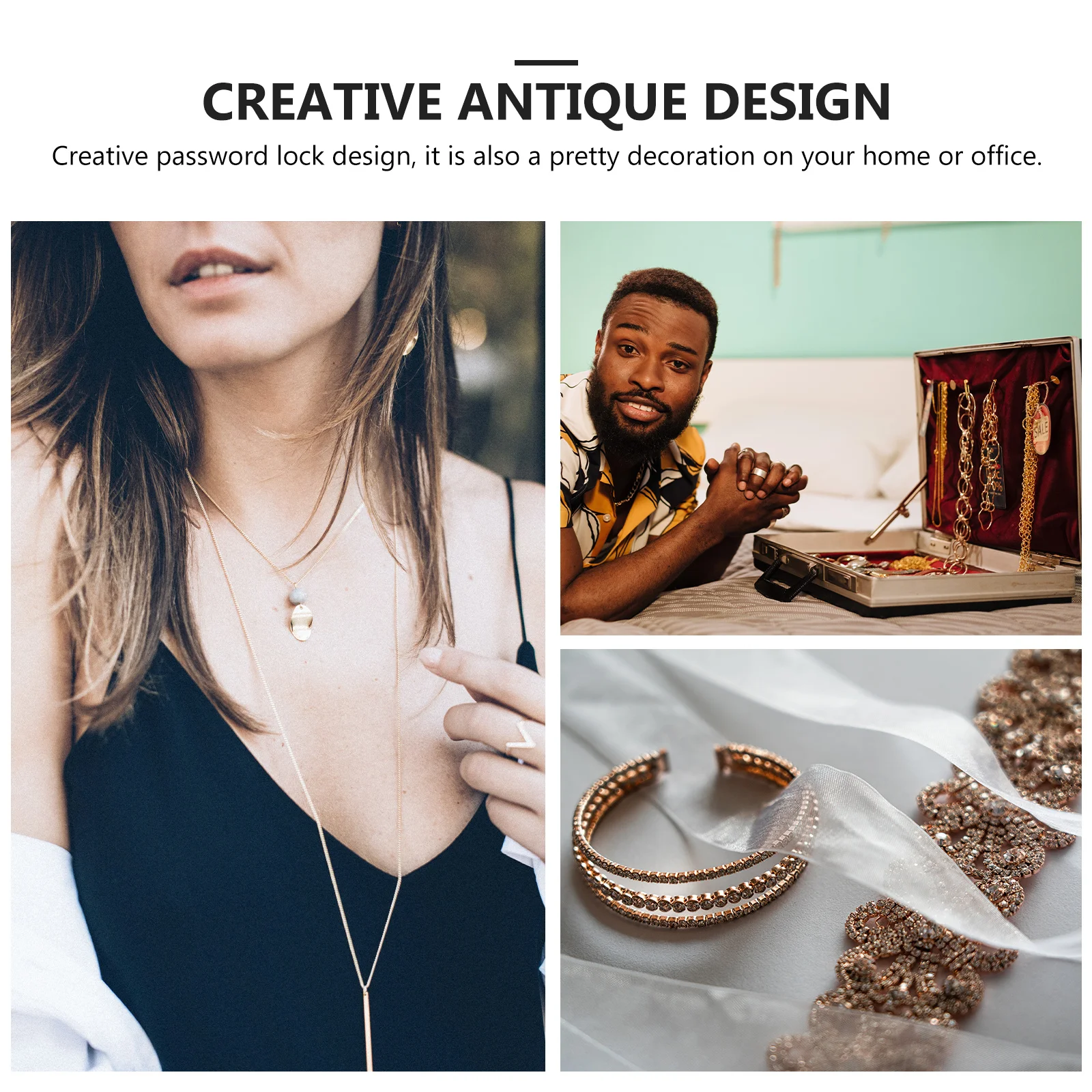 

Retro Style Treasure Box Password Lock Wooden Storage Case Creative Gift Home Decor Money Saving Vintage Storage Box