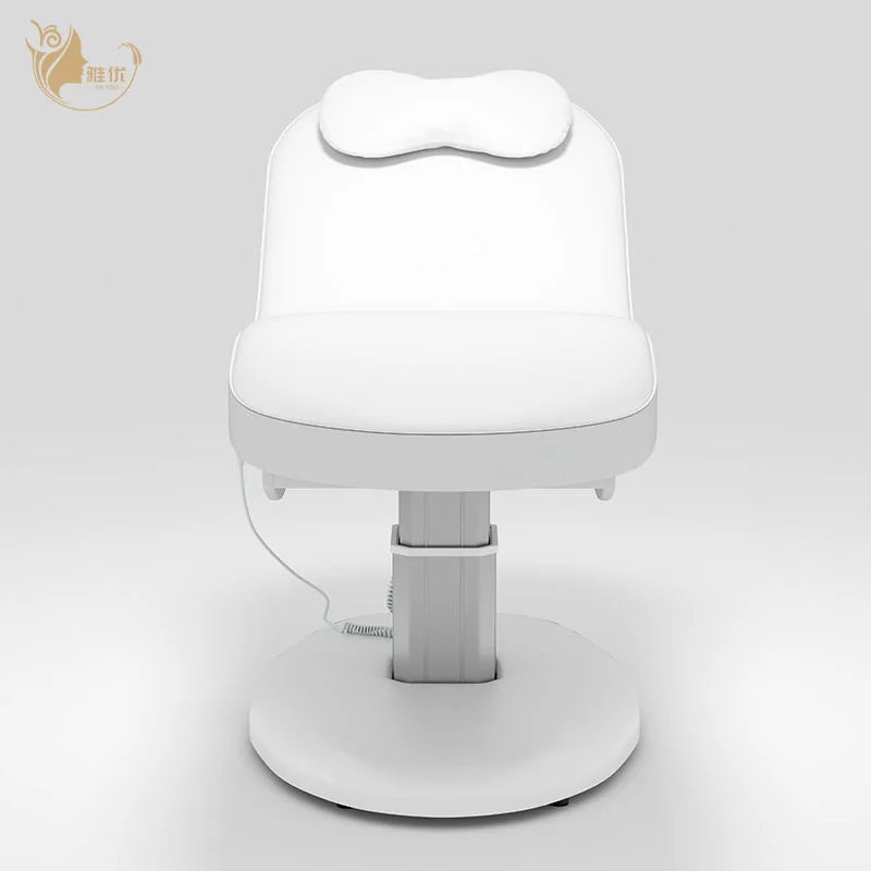 Electric Height Adjustable Massage Table Pedestal Base Buff Synthetic Leather Salon Spa Therapy Treatment Furniture