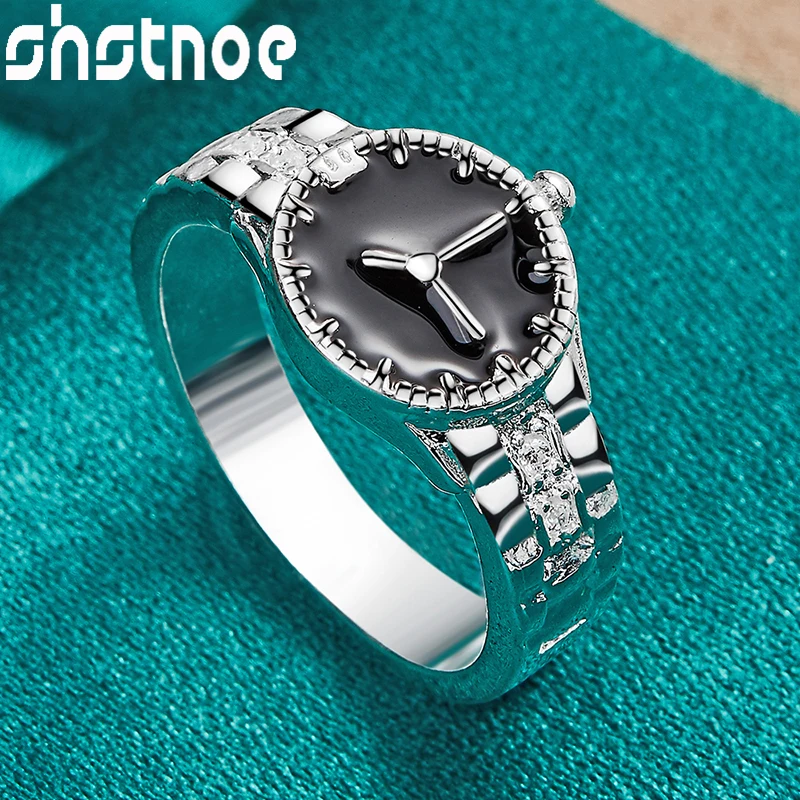 

SHSTONE 925 Sterling Silver Watch Rings For Women Mens Engagement Wedding Birthday Party Noble Fashion Charm Fine Jewelry Gifts