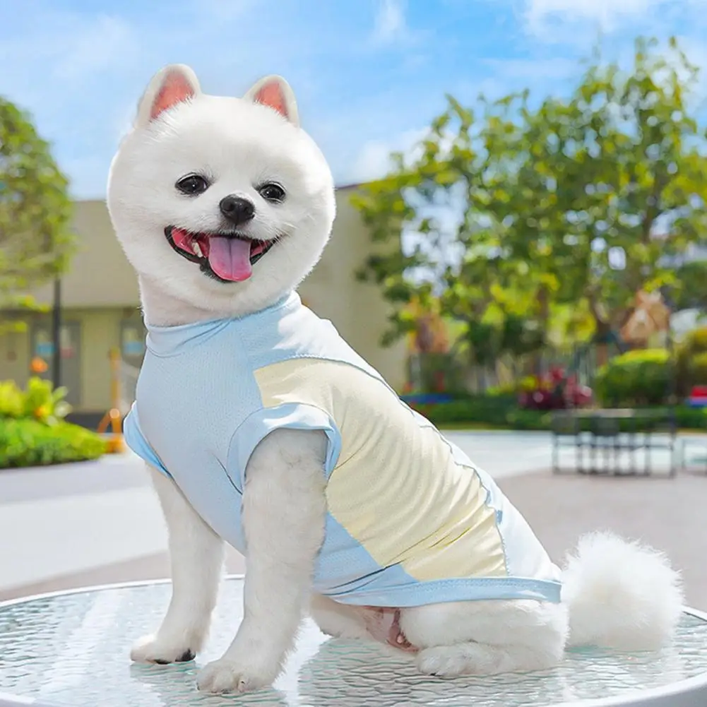 Summer Sun Protection Dog Shirt Breathable Quick-Drying Ice Silk Dog Cooling Pet Sleeveless Clothes for Small Medium Dogs