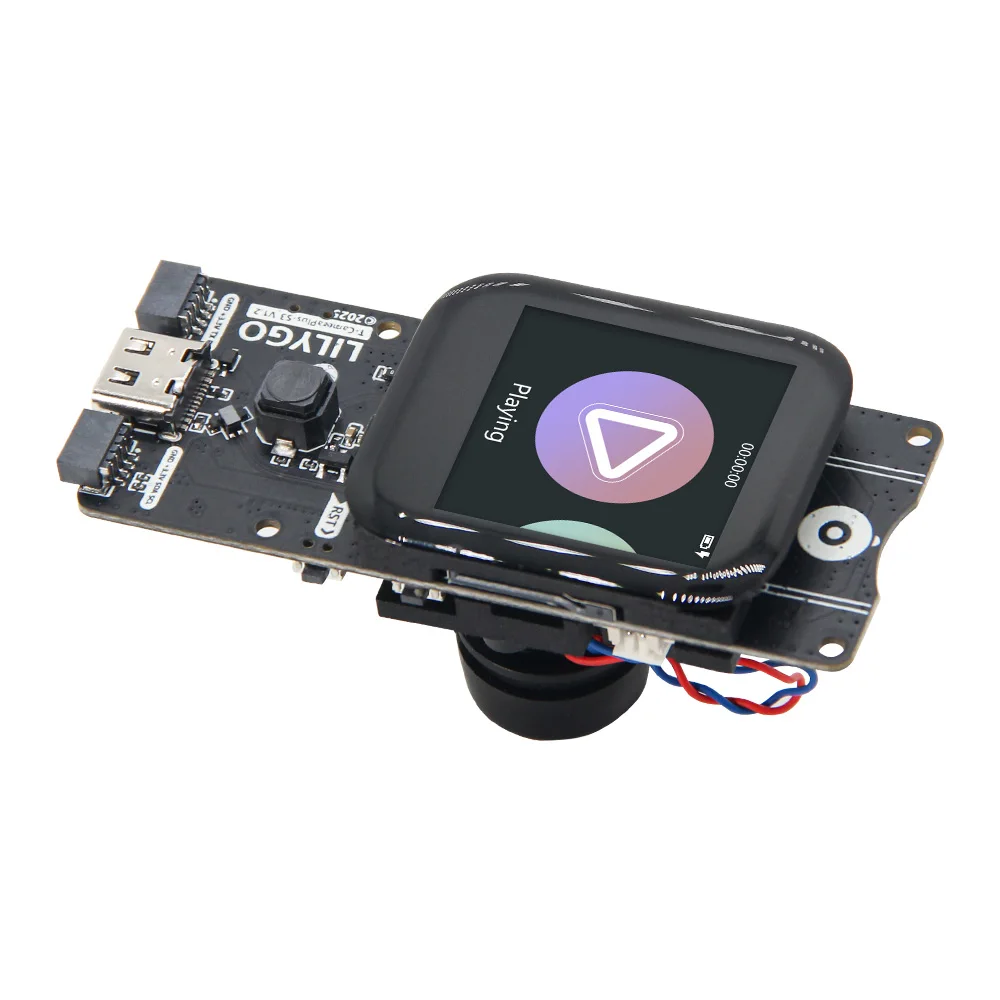 LILYGO® T-Camera-Plus-S3 ESP32-S3 Camera Development Board 2/5 Million Pixels IR-Cut Night Vision Module 1.3 Inch Touch Display