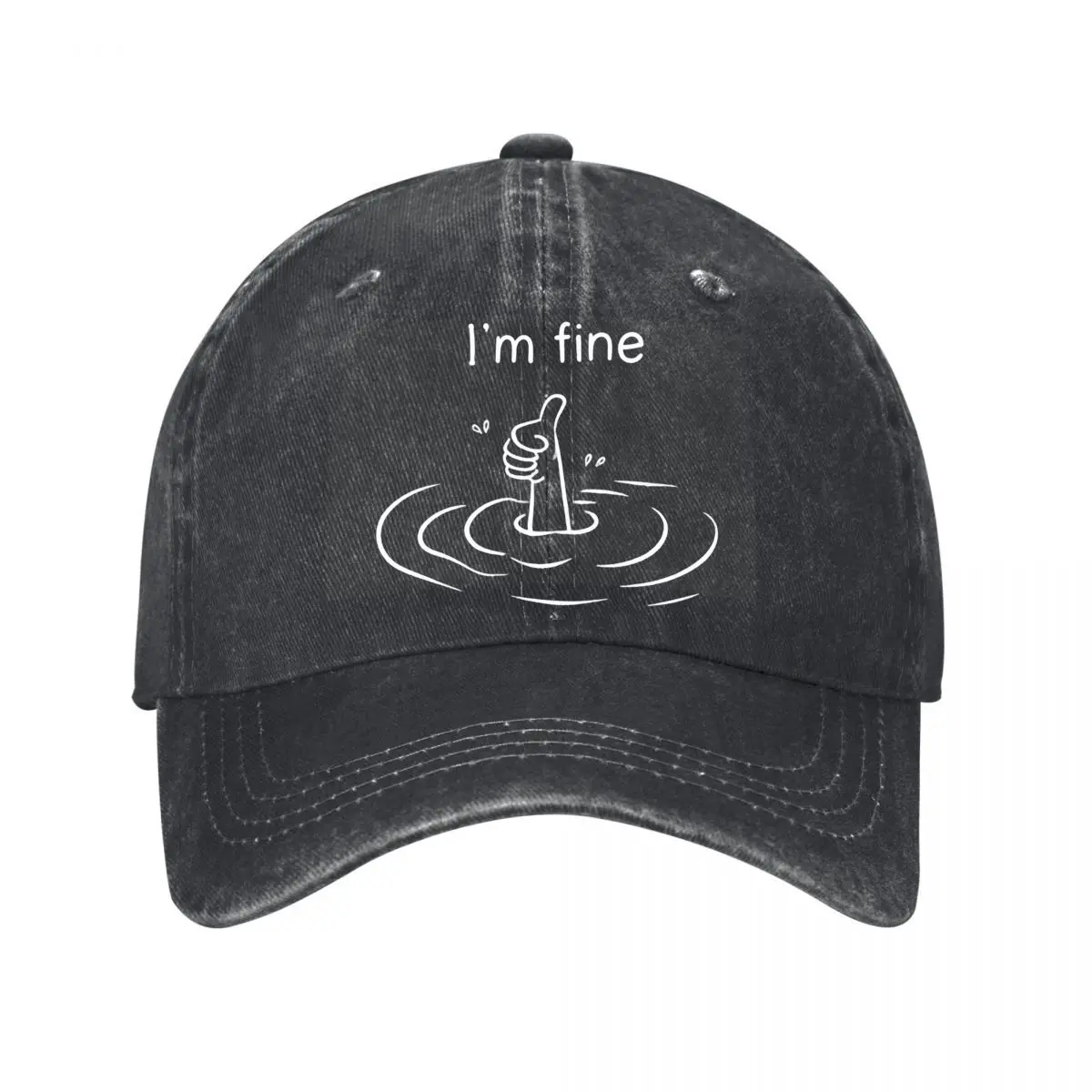 Im Fine Funny Mental Health Thumbs Up Design New Vintage Washed Cotton Baseball Cap Sun Hats