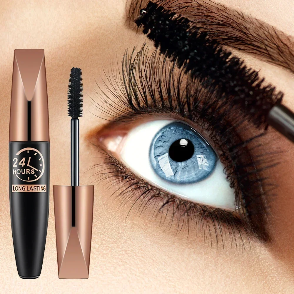 5D Waterproof Mascara Lengthens Eyelashes Extension Black Silk Fiber Mascara Female Makeup Cosmetic Waterproof Mascara