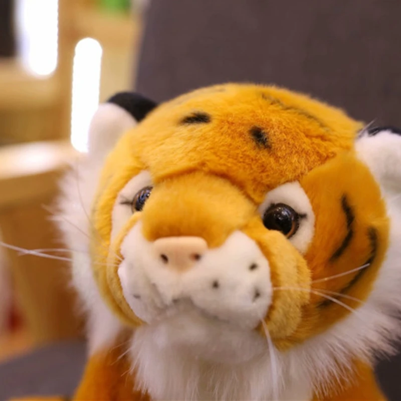 Animale con bastone per bambola Mini tigre seduta giocattoli peluche per bambini per regalo creativo