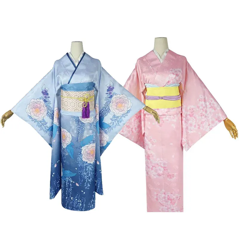 Disfraz de Cosplay de Anime Miyo Saimori, Kimono con Estampado para Mujer, Ropa de Mujer, Trajes para Halloween, Carnaval, Fiesta, Disfraz de Personaje