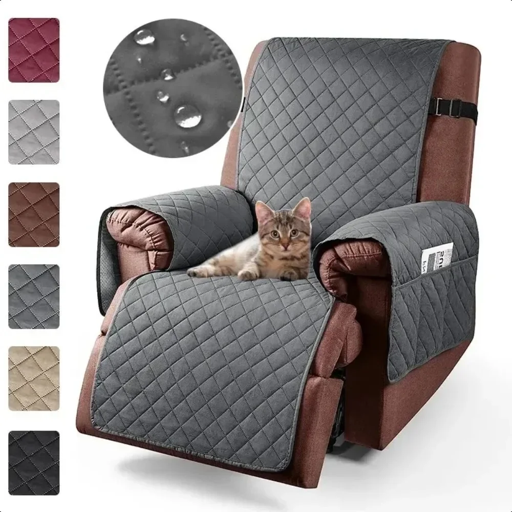 Recliner Chair Cover Water Repellent Armchairs Slipcovers Sofa Couch with Adjustable Strap Furniture Protector for Living Room