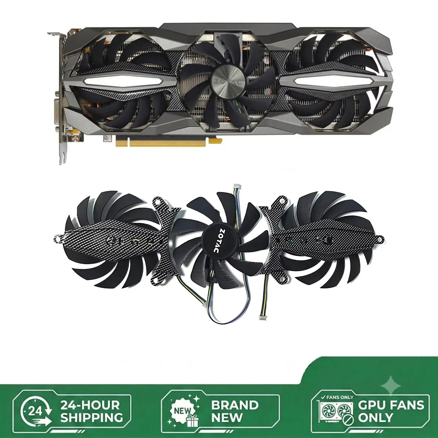 NEW GA92S2U GA91S2H 4PIN GPU fan suitable for Zotac GTX1060 GTX1070 GTX1070ti GTX1080 Plus OC graphics card cooling