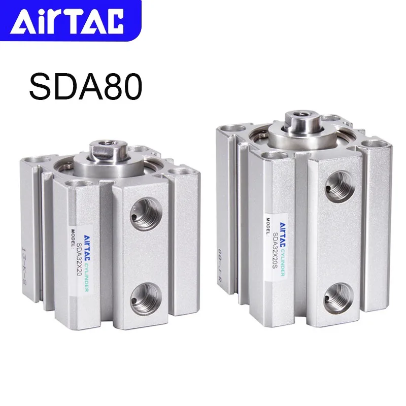 AIRTAC Original Pneumatic Double Acting Compact Cylinder Stroke SDA80 5 10 15 20 25 30 35 40 45 50 60 70 75 80 90 100mm