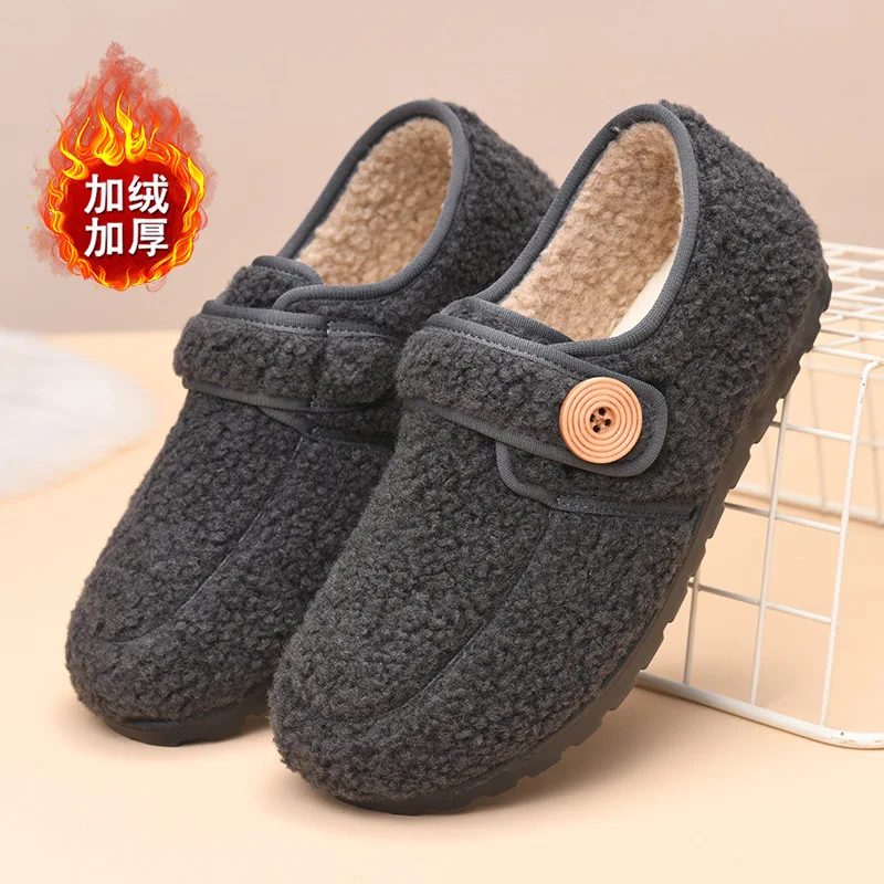 أحذية شتوية جديدة سميكة من الفرو أحذية نسائية دافئة من القطن Boken أحذية مسطحة مضادة للانزلاق للأمهات