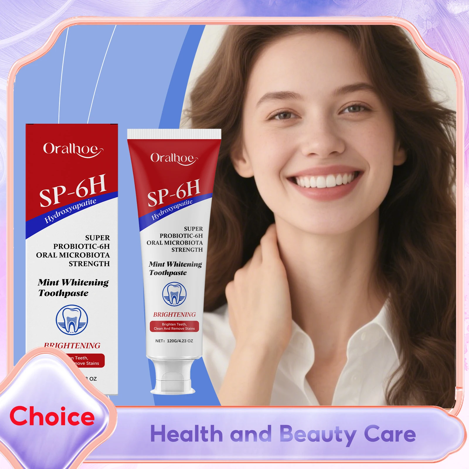 

SP-6 Hydroxyapatite Toothpaste Probiotic Whitening Toothpaste Strengthening Enamel Protection Remove Stains Mint Flavor Gum Care