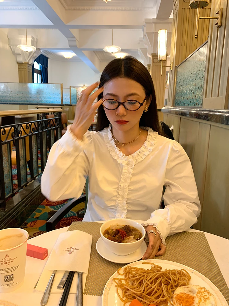 

Белая женская рубашка с длинным рукавом, новинка 2025 года, хит продаж, хлопковая, для повседневной носки, корейский стиль, прямой крой