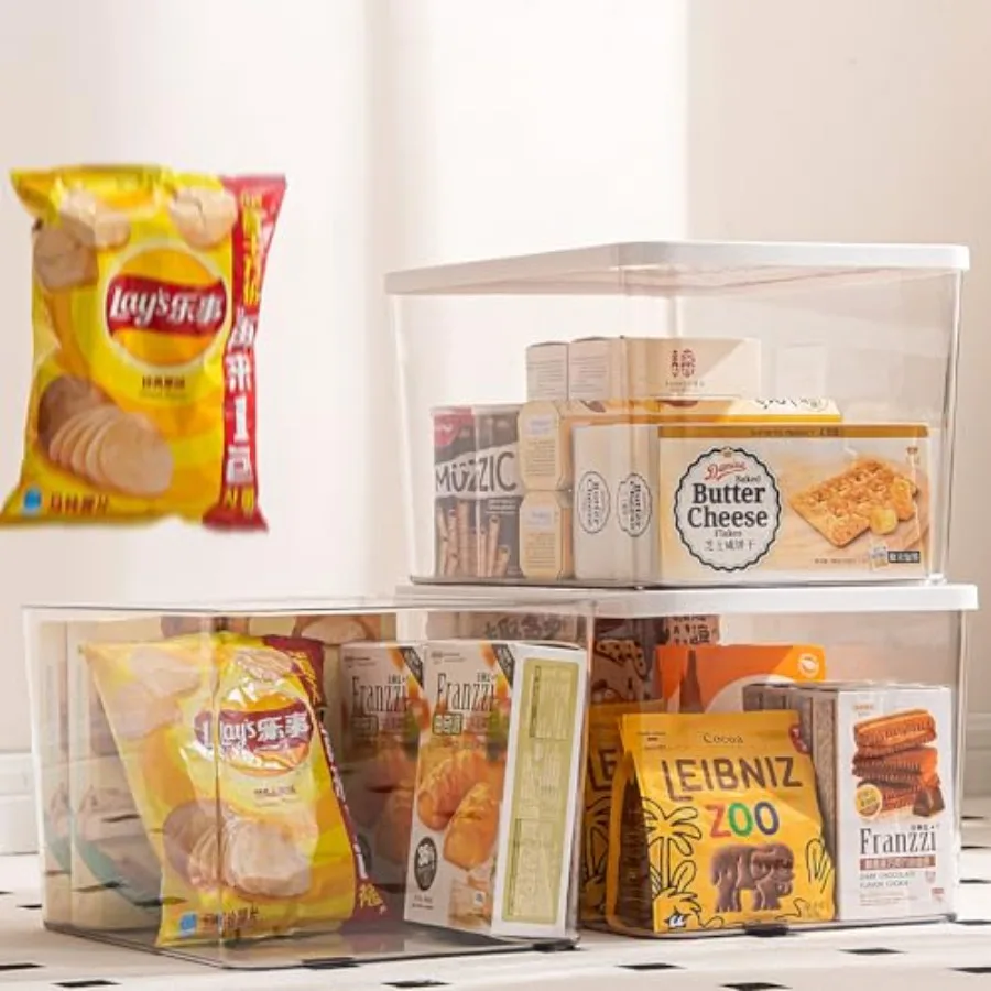 

plastic storage bins with LIDSstorage containers for snacks cosmetics books dog food Storage Organizer for Nursery Kitchen Livi