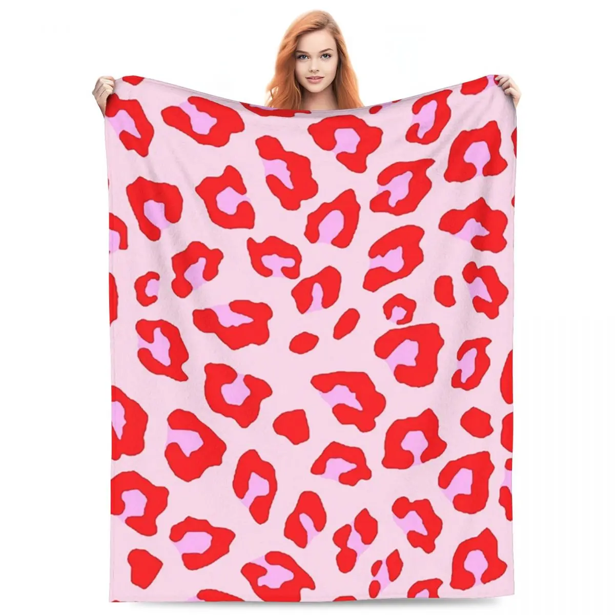 Leopard Print Blanket Fleece Sofa Throw Blanket Warm for Couch Bedding Office Throws Bedspread Quilt